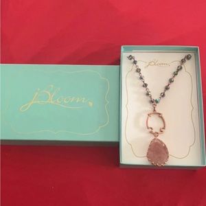 J Bloom Crystal Stone Long Necklace